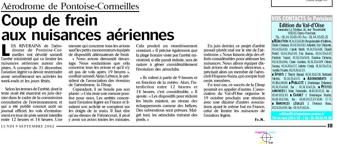 l'arrêté ministériel dans le Parisien